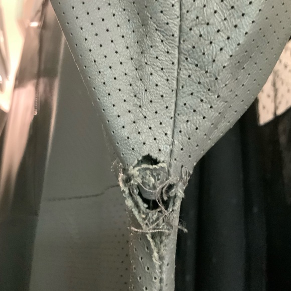 Ports 1961- dark gray perforated leather dress with pockets metal hooks on sides - Picture 13 of 15